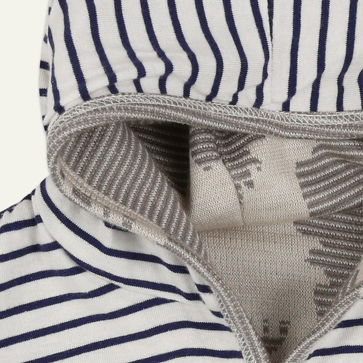organic cotton dinosaur and stripe reversible jacket with hood - image 5