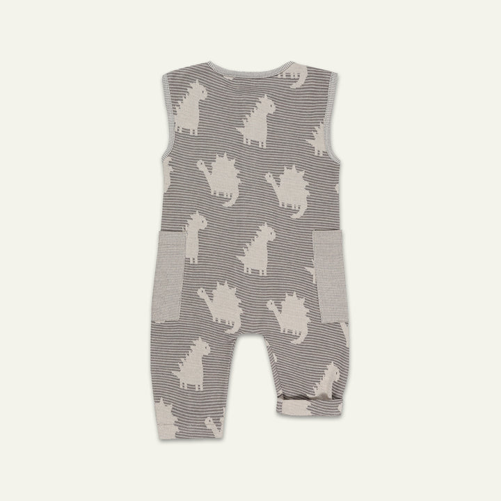 organic cotton dinosaur print reversible romper - image 2