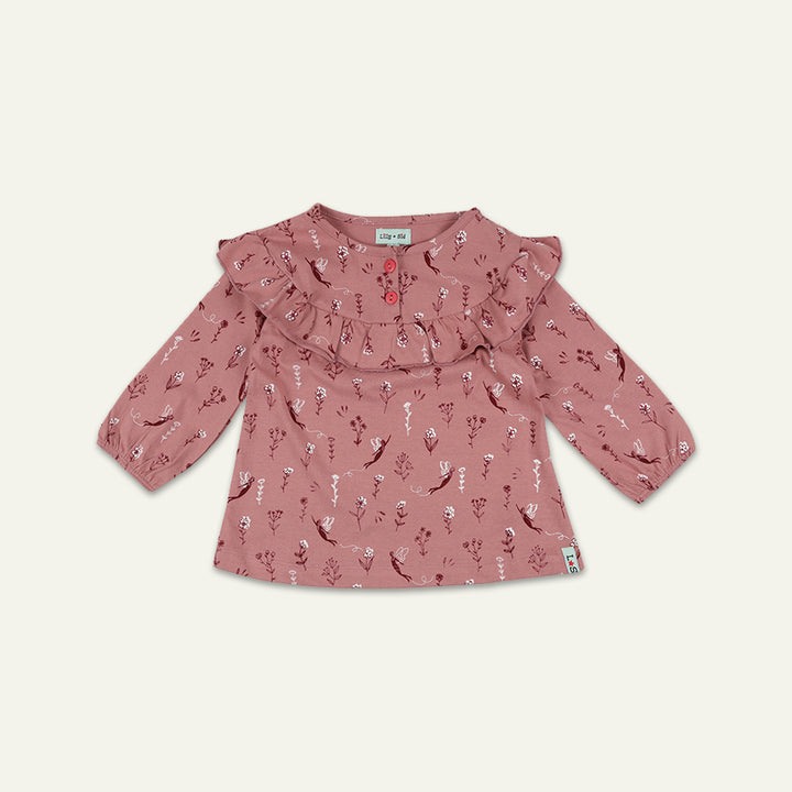 organic cotton fairy print full sleeve top and stripe legging set - image 5
