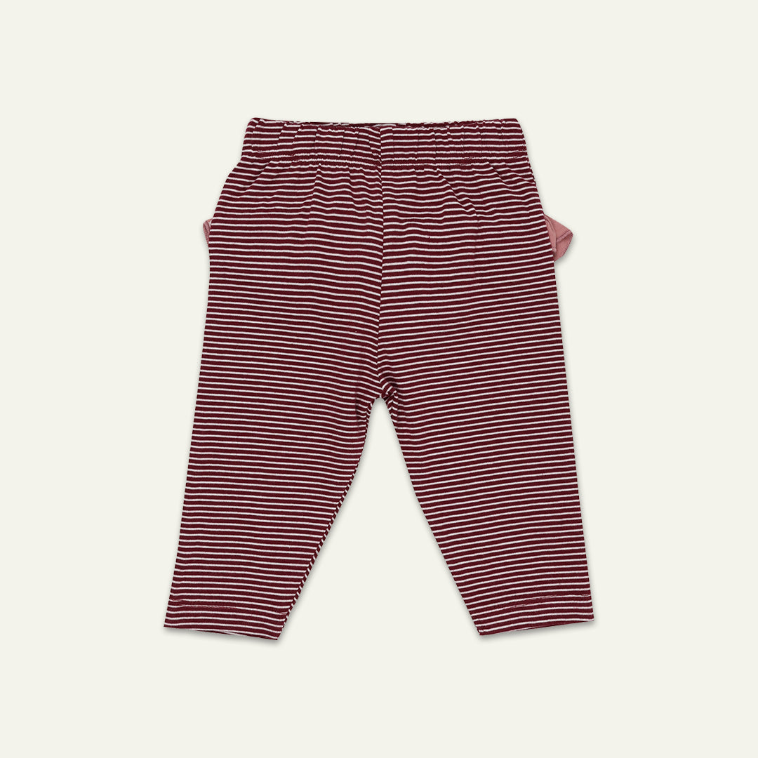 organic cotton fairy print full sleeve top and stripe legging set - image 4