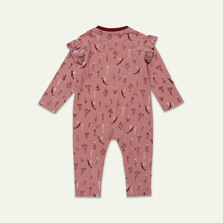 organic cotton fairy print frill long sleeve romper - image 3