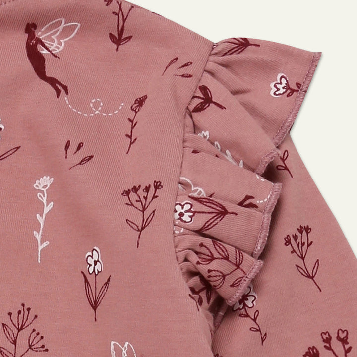 organic cotton fairy print frill long sleeve romper - image 2