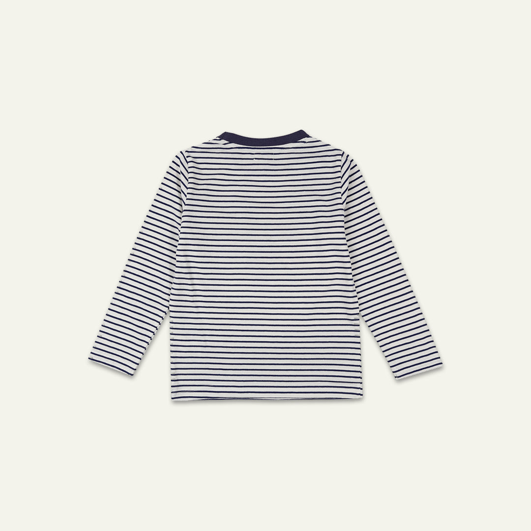 organic cotton stripe and applique pocket full sleeve top - image 3