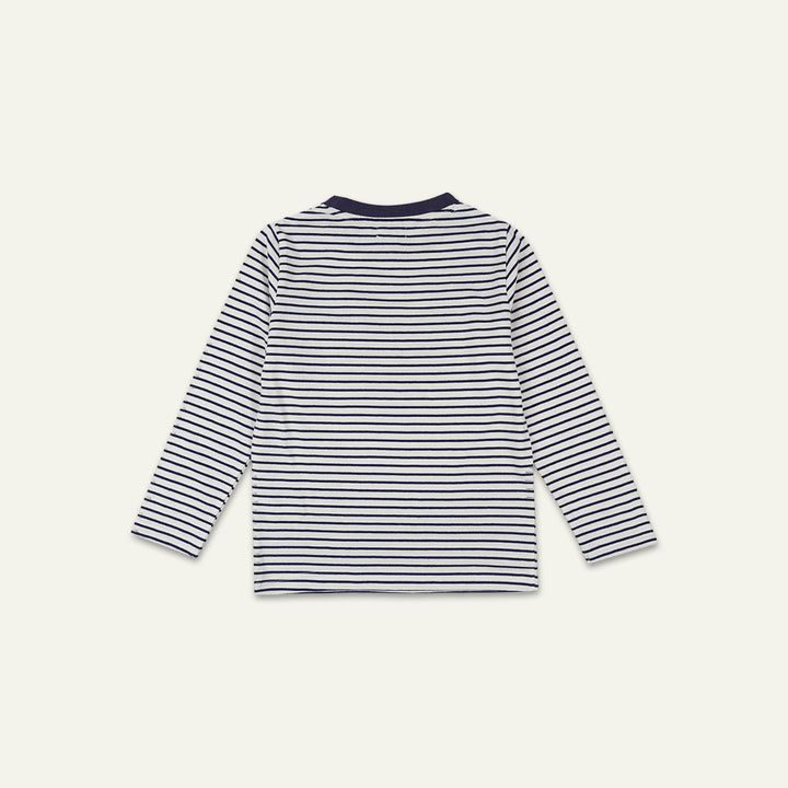 organic cotton stripe and applique pocket full sleeve top - image 3
