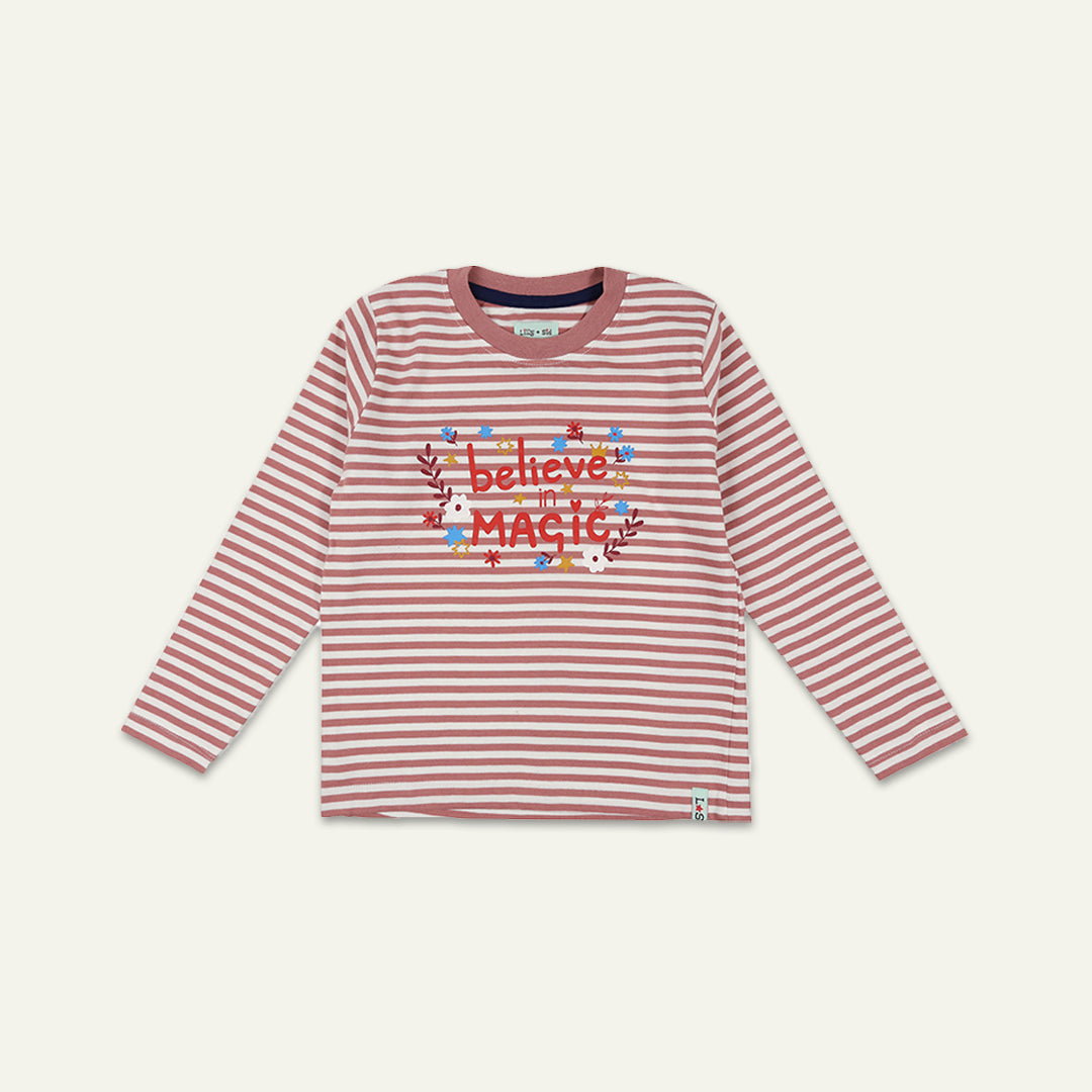 organic cotton kids magic graphic and STRIPE full sleeve TOP - image 1