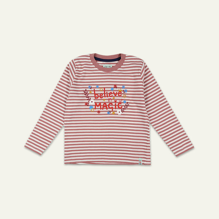 organic cotton kids magic graphic and STRIPE full sleeve TOP - image 1