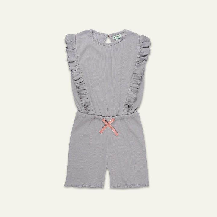 organic cotton rib frill playsuit - image 1