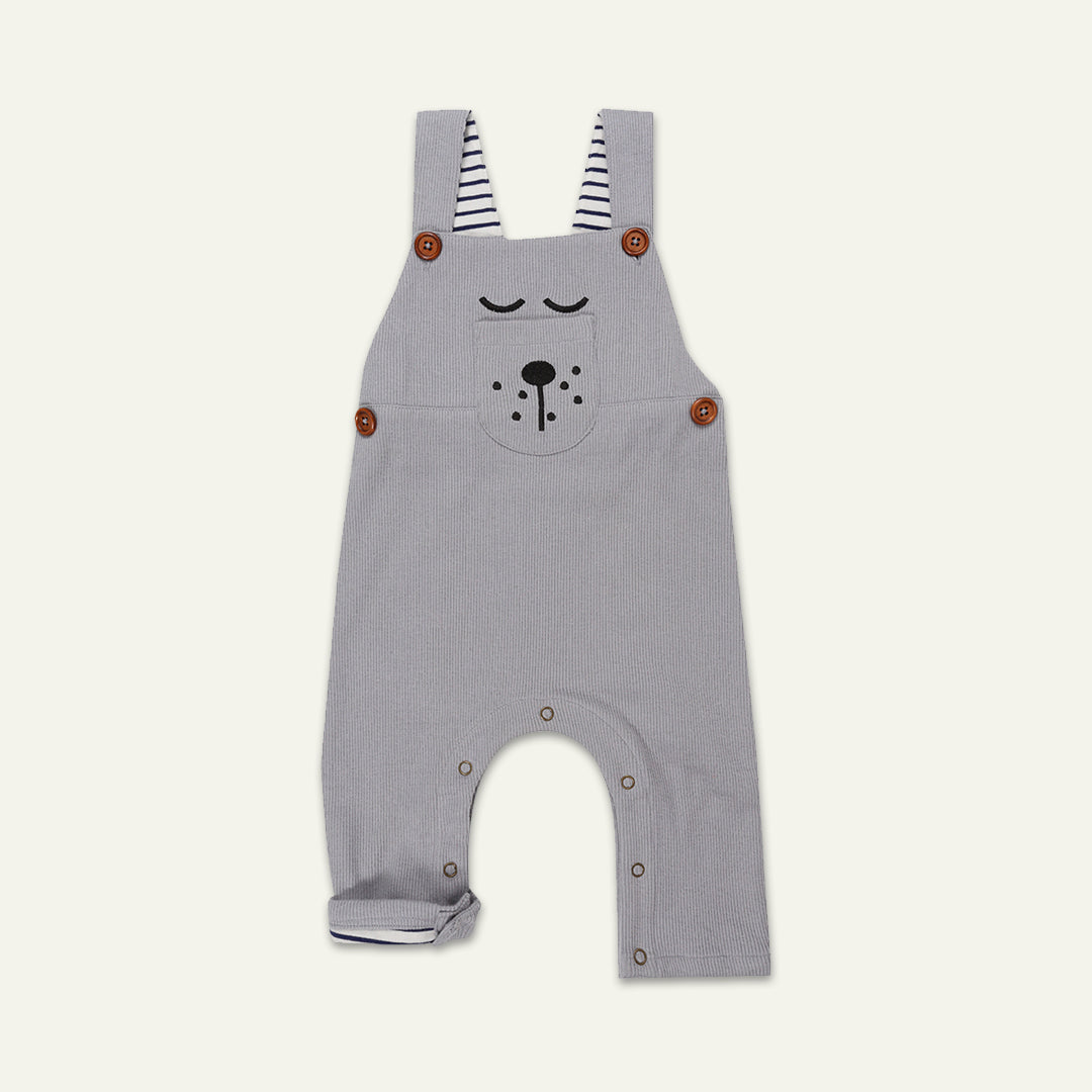 organic cotton rib dungaree - image 1