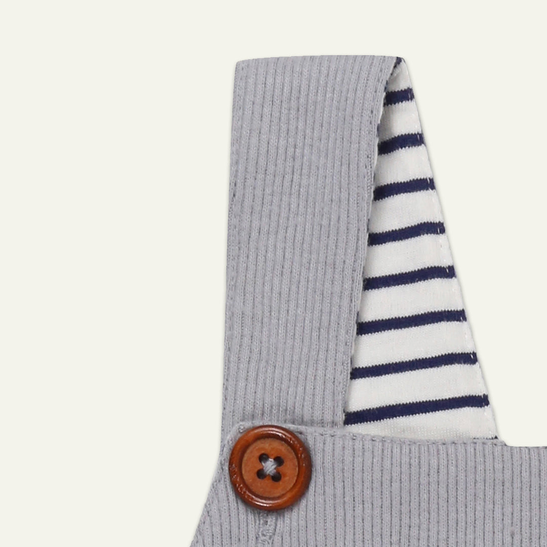 organic cotton rib dungaree - image 2