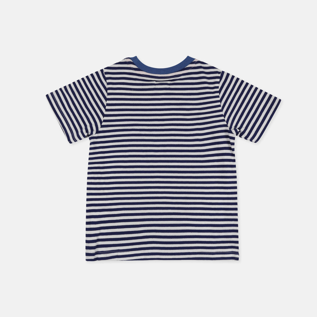 Blue striped kids t-shirt back