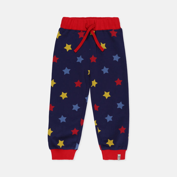 Navy blue and red stars boys joggers
