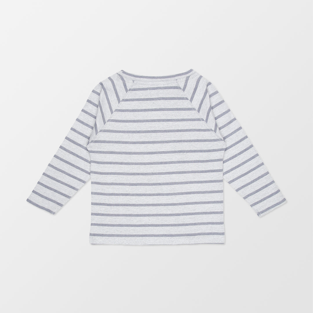 Organic stripe texture long-sleeve kids top