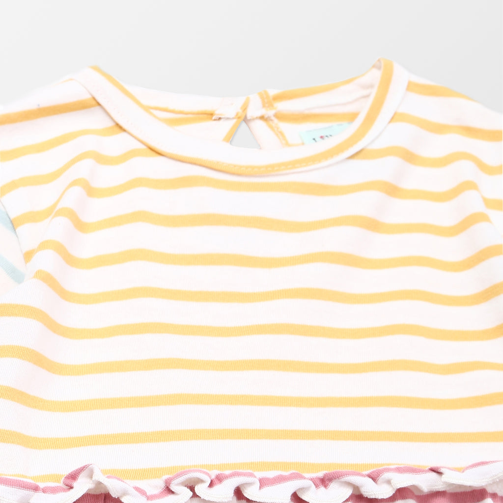 Organic cotton stripe kids dress