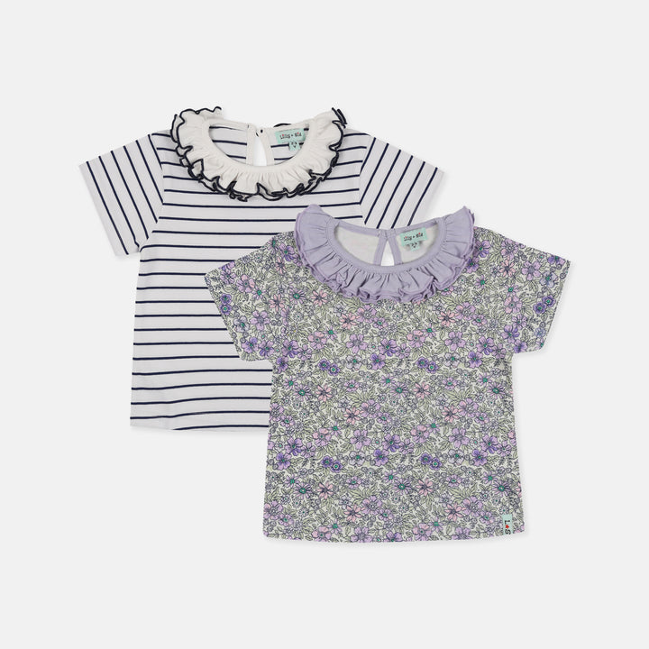 Stripe and floral t-shirt pack