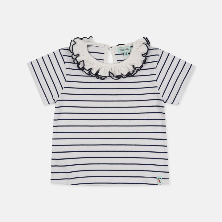 Black and white stripe kids t-shirt