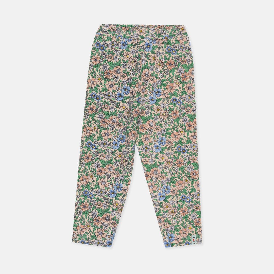 Sustainable floral print girls leggings