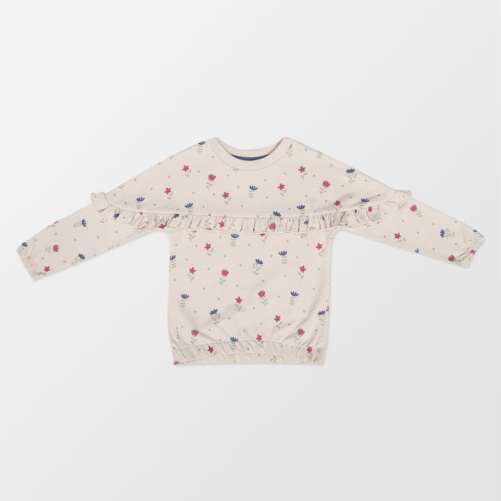 Organic cotton printed girls sweatshirt