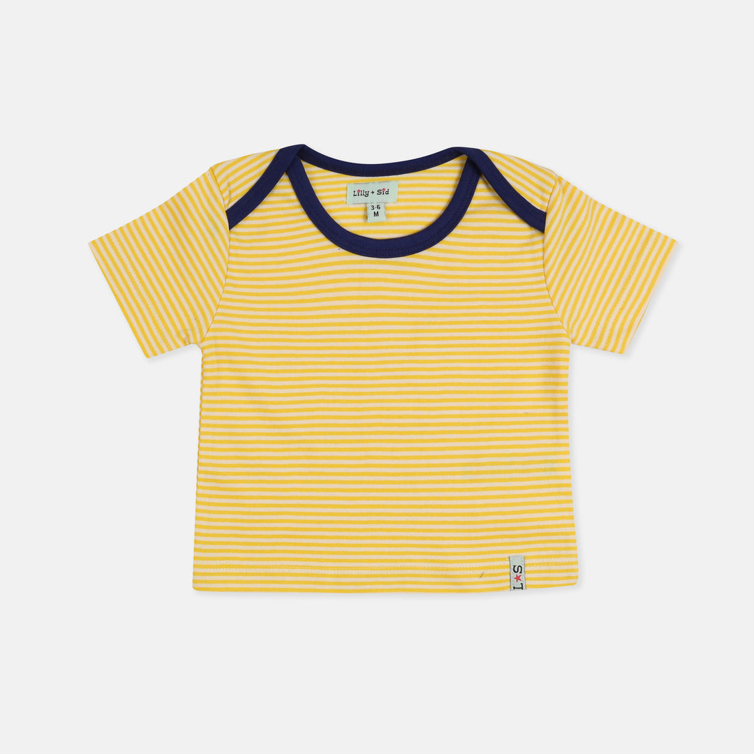 Mini Beast Shortie Dungarees & Stripe T-Shirt Set