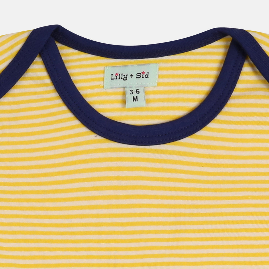 Mini Beast Shortie Dungarees & Stripe T-Shirt Set