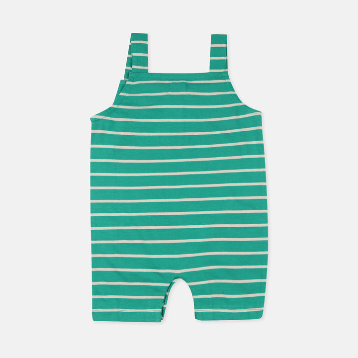 Stripes Shortie Dungarees & Animals T-Shirt Set