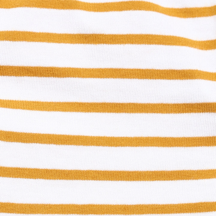 Sustainable yellow stripe baby leggings