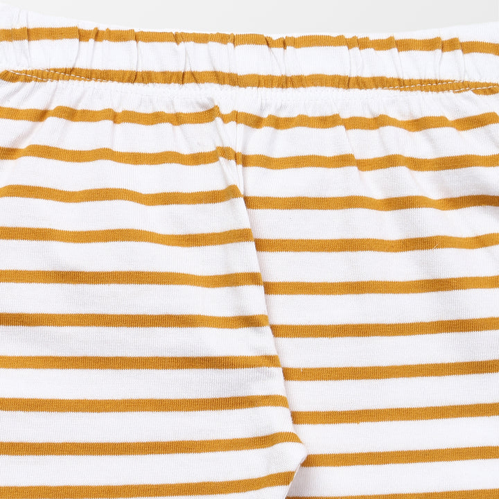 Organic cotton yellow stripe leggings