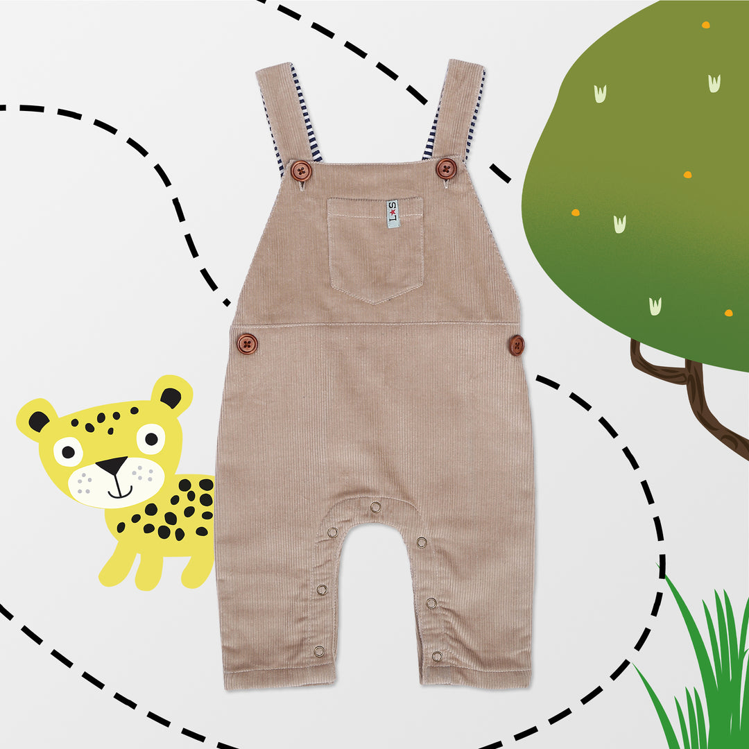 Organic cord stone baby dungarees