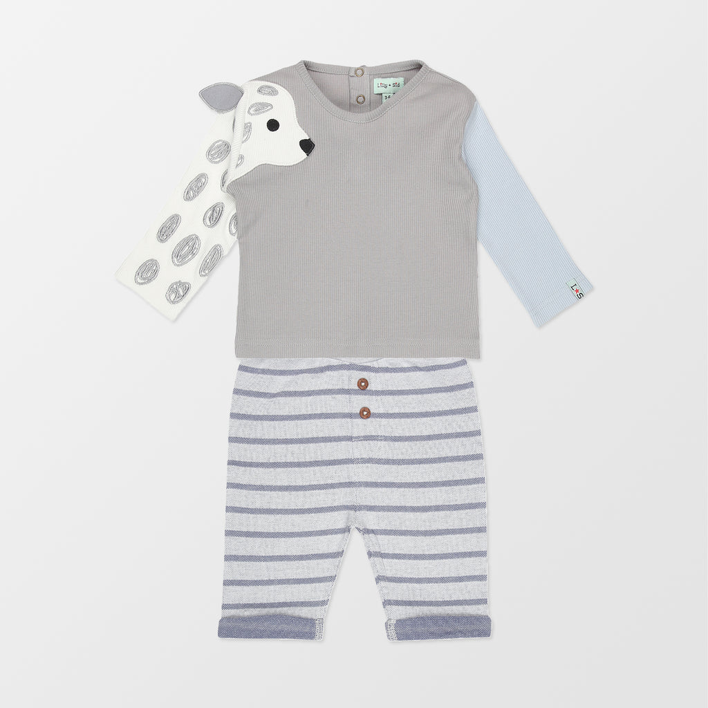 Organic cotton baby top and baby trousers set