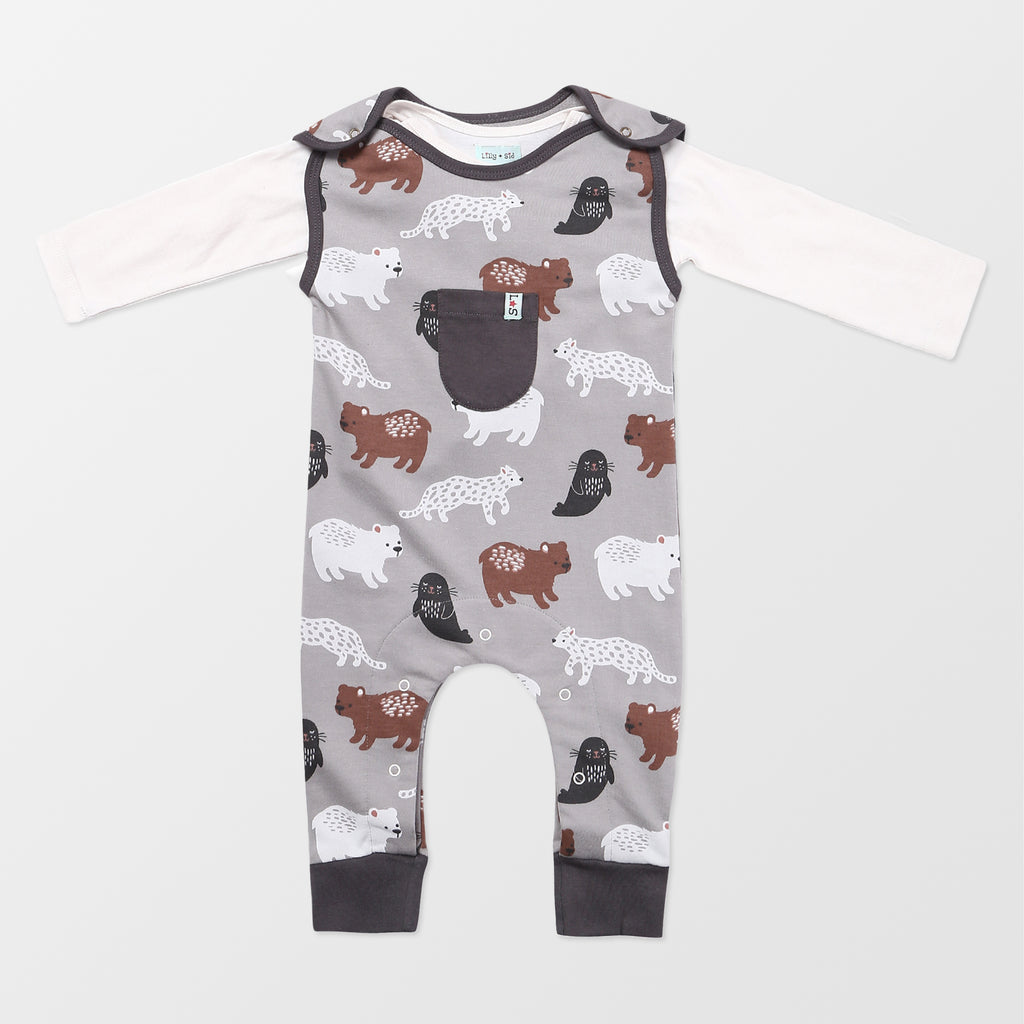 Sustainable baby dungarees and baby top set