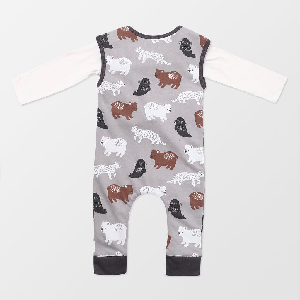 Eco-friendly baby dungarees and baby top set