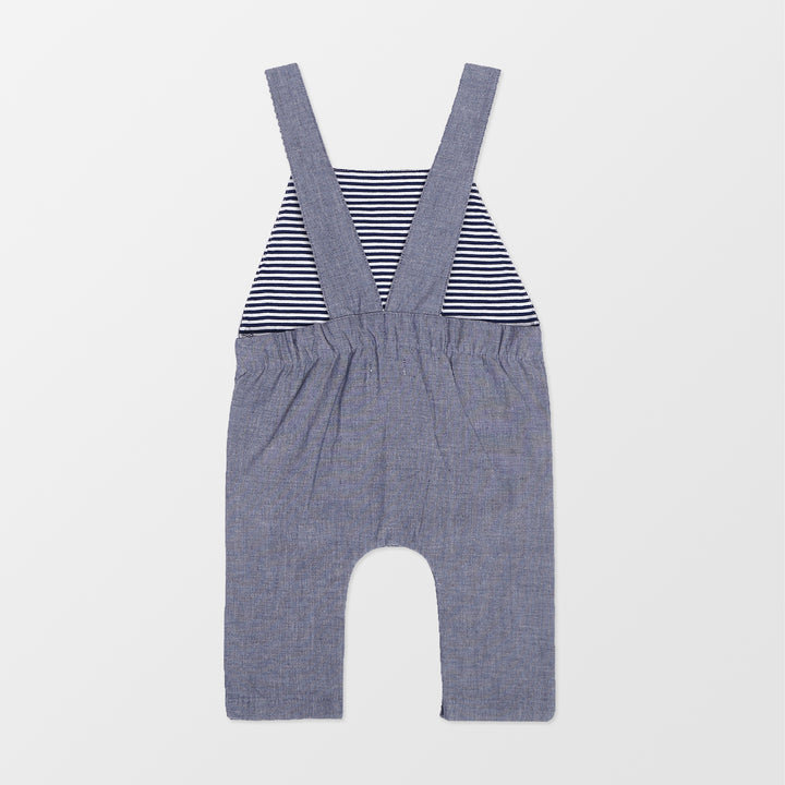 Gender-neutral organic baby dungarees