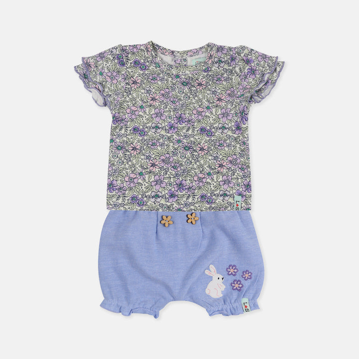 Baby girls t-shirt and bloomer shorts set
