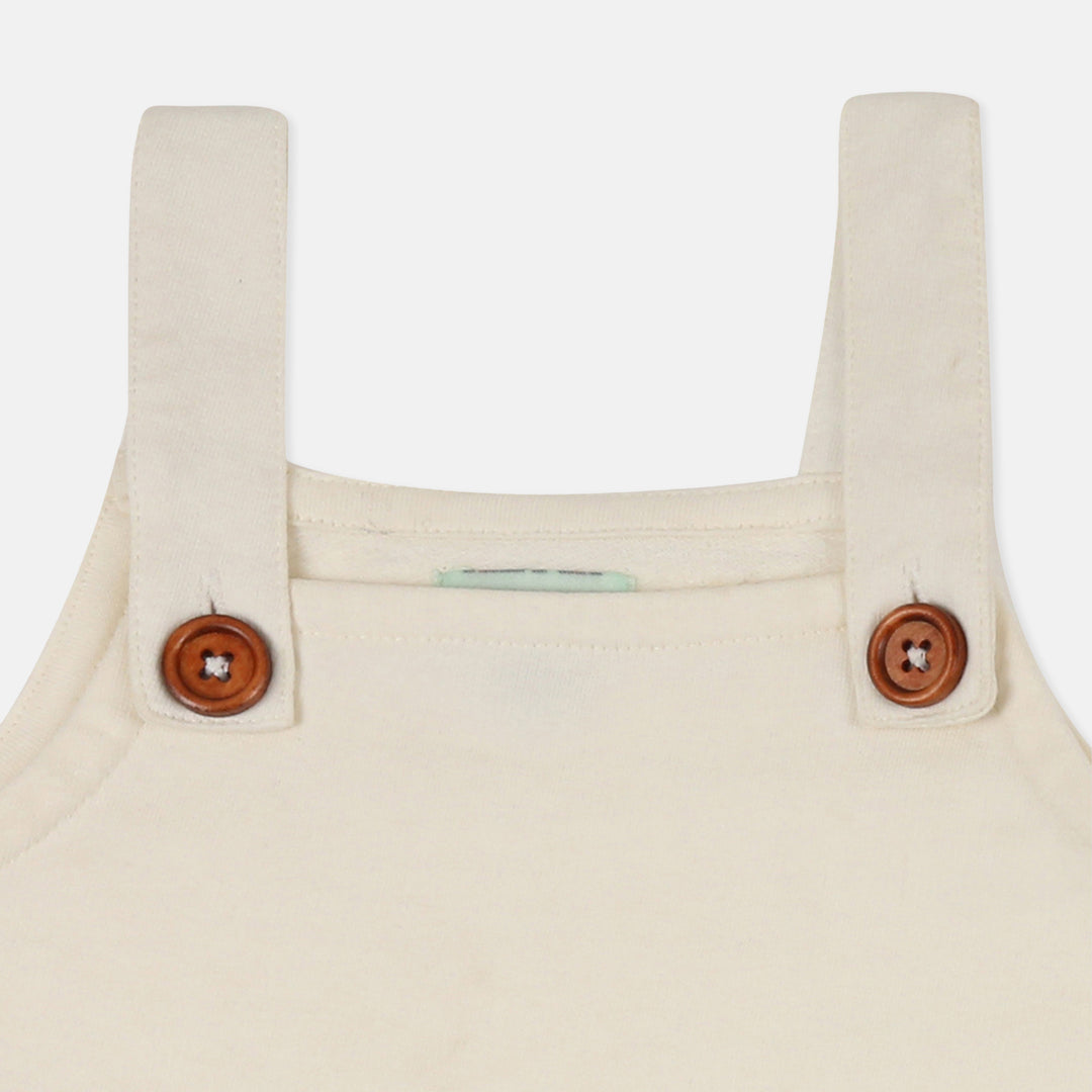 Ecru baby girls dungarees