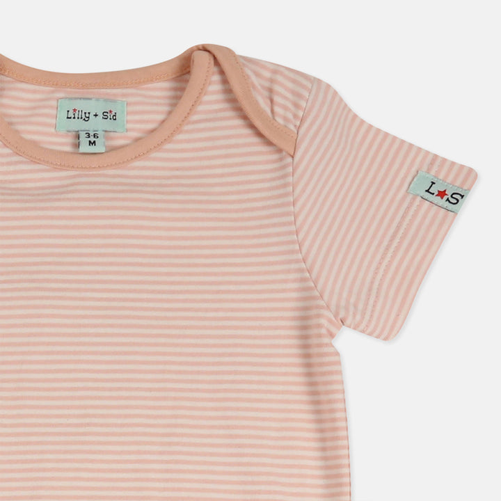 Pink stripe baby girls bodysuit