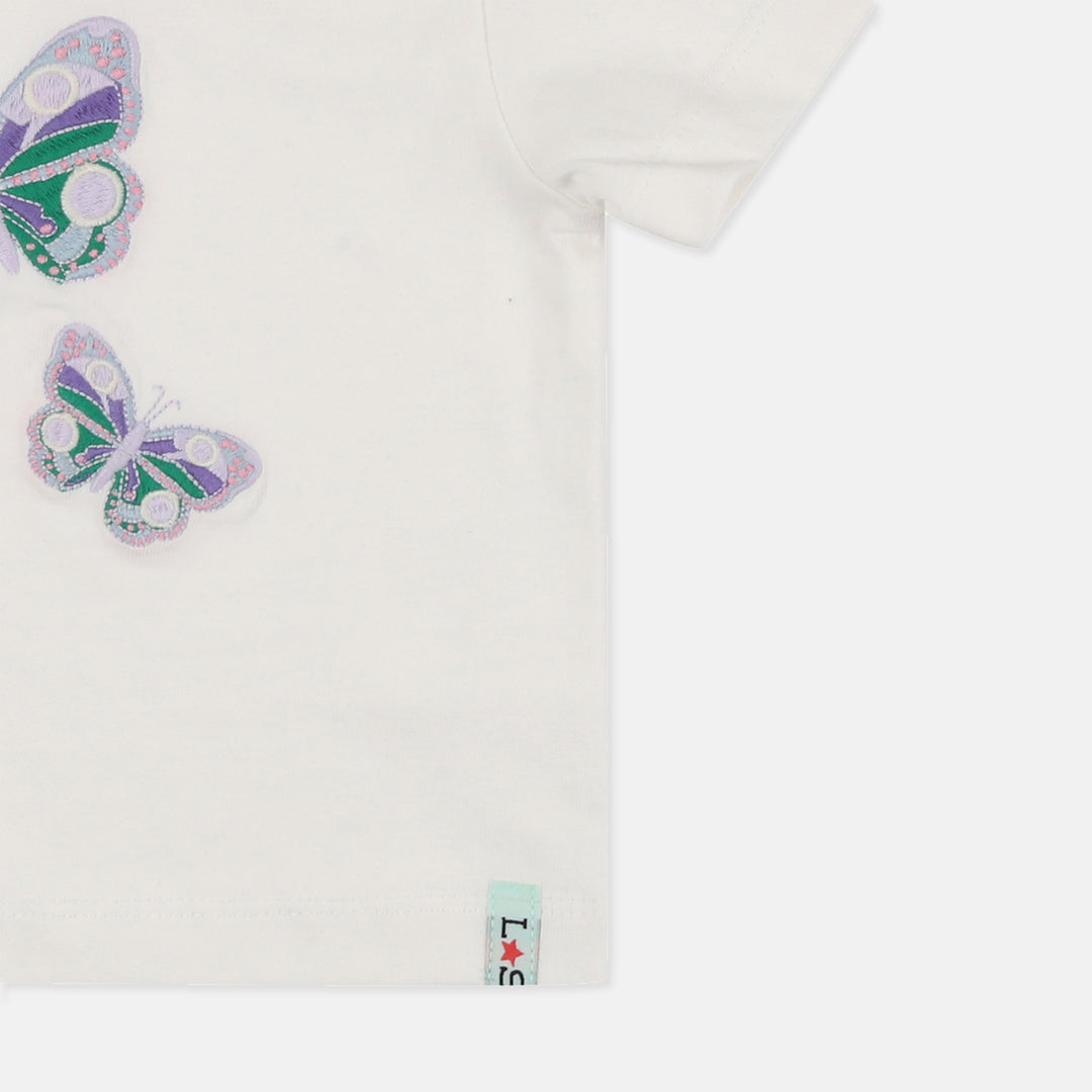Purple butterfly baby girls t-shirt