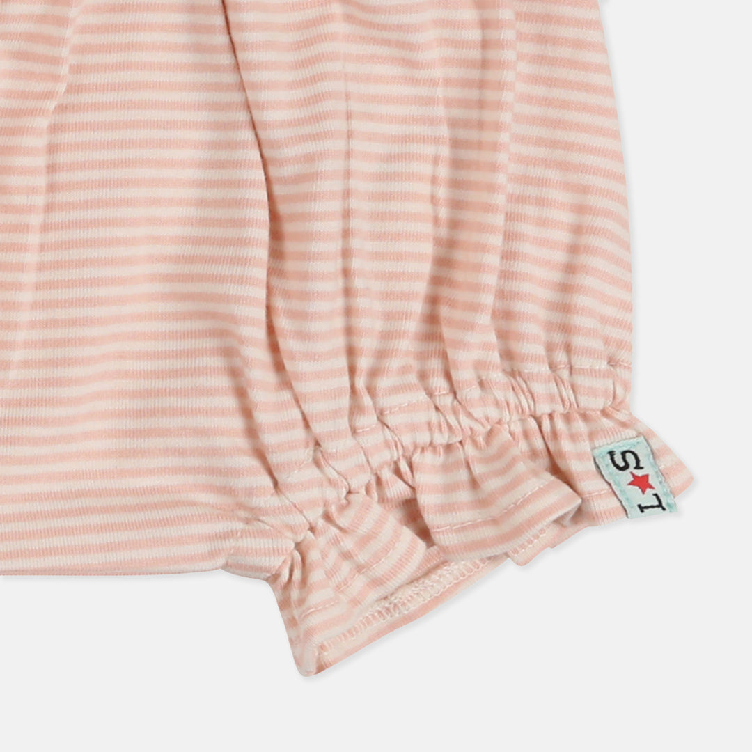 Pink stripe baby girls bloomer shorts