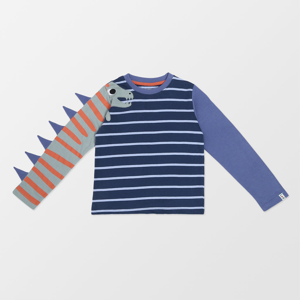 Organic cotton dino sleeve kids top