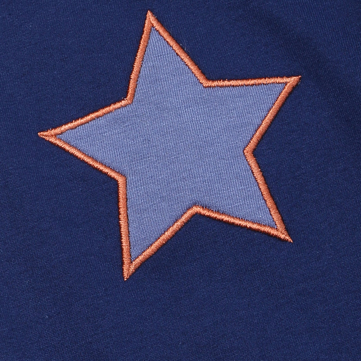 Kids organic cotton Star Knee applique jogger with stripe waistband - image 2