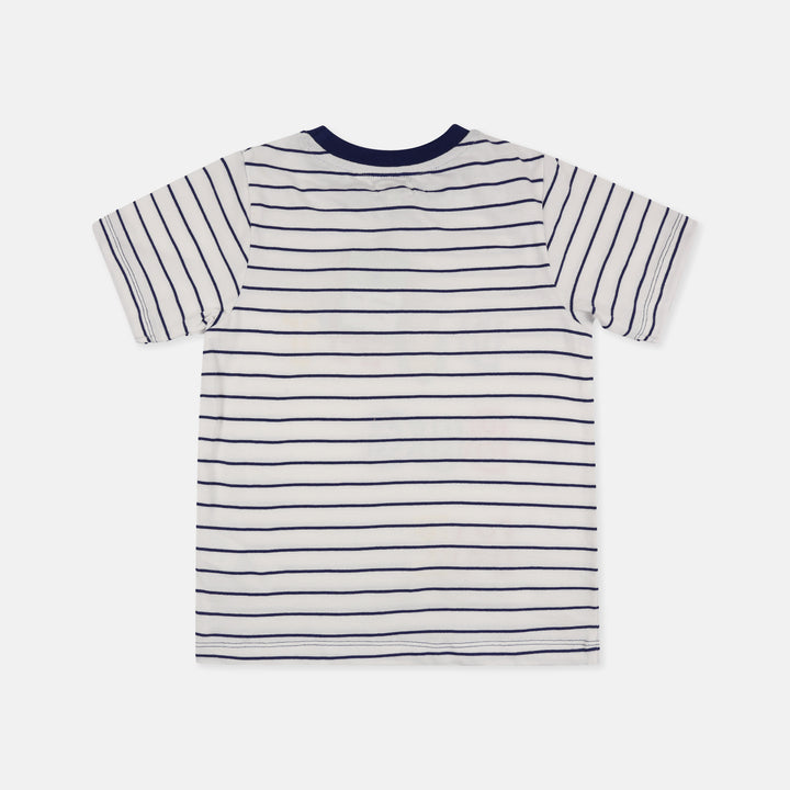 Navy stripe sustainable kids t-shirt