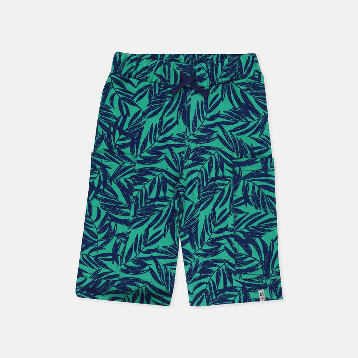 Palm leaves green boys shorts