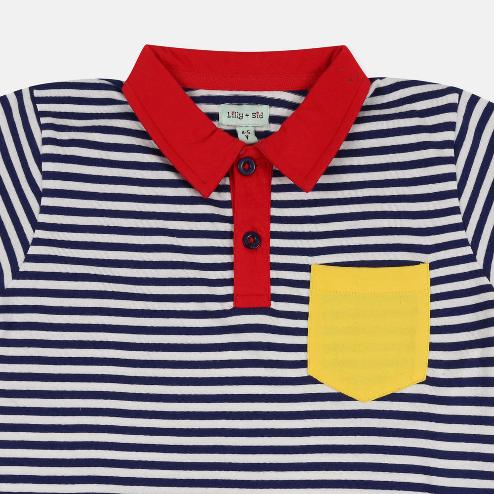Sustainable stripe boys poloshirt