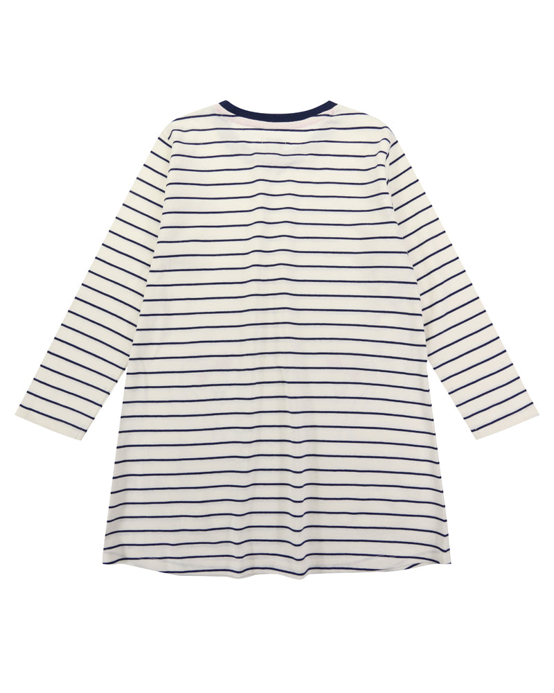 organic cotton Swan Pocket and stripe Jersey full sleeve Dress - image 2