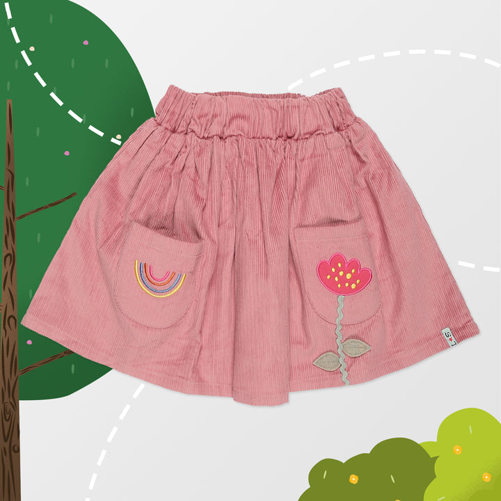 Organic cord girls skirt