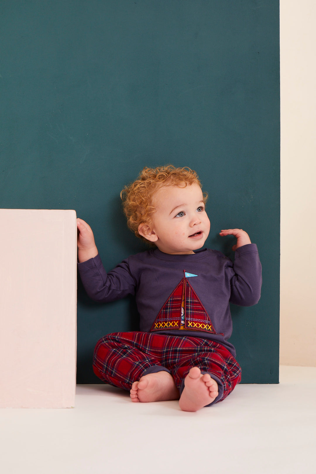 organic cotton Multicoloured Check Print Top And Legging Set - image 6
