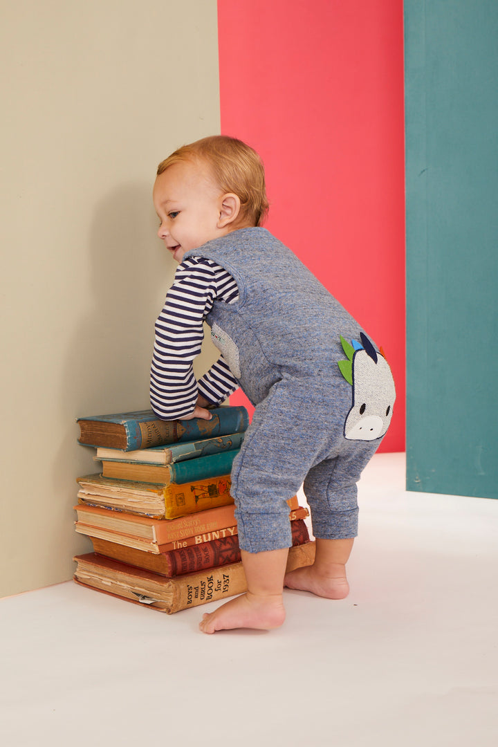 organic cotton applique sleeveless romper with stripe top set - image 6