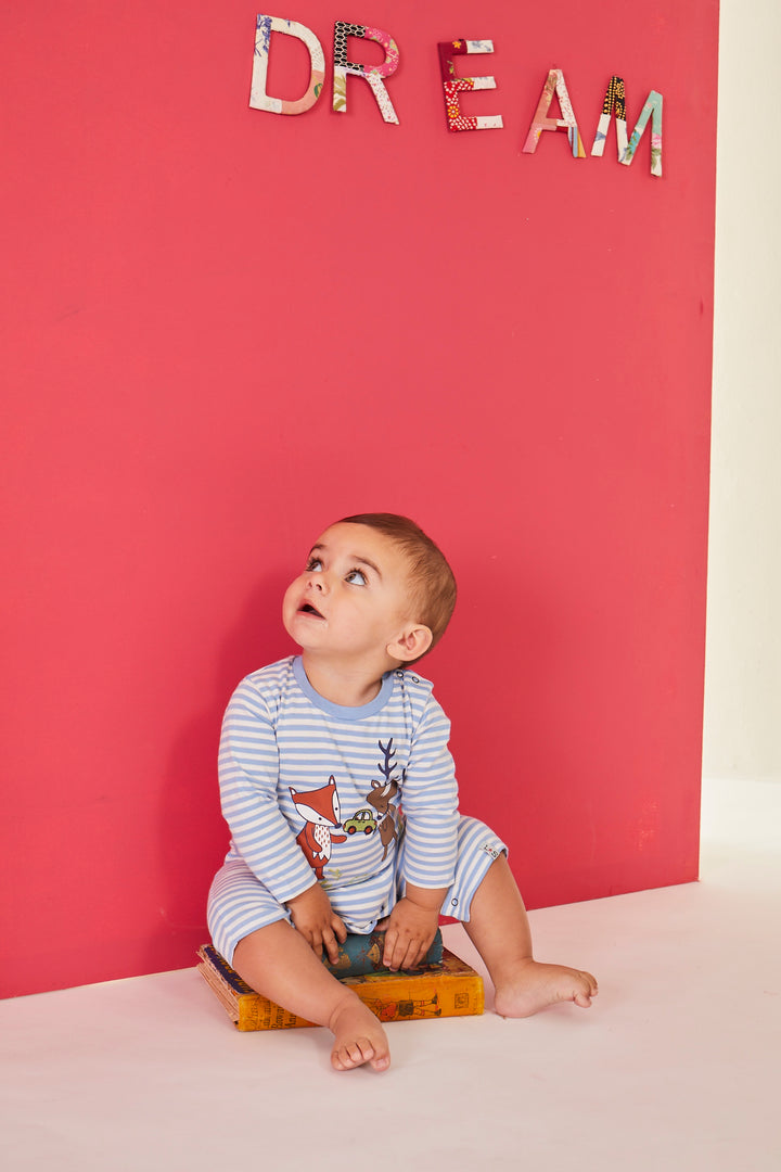 organic cotton applique and stripe romper - image 4