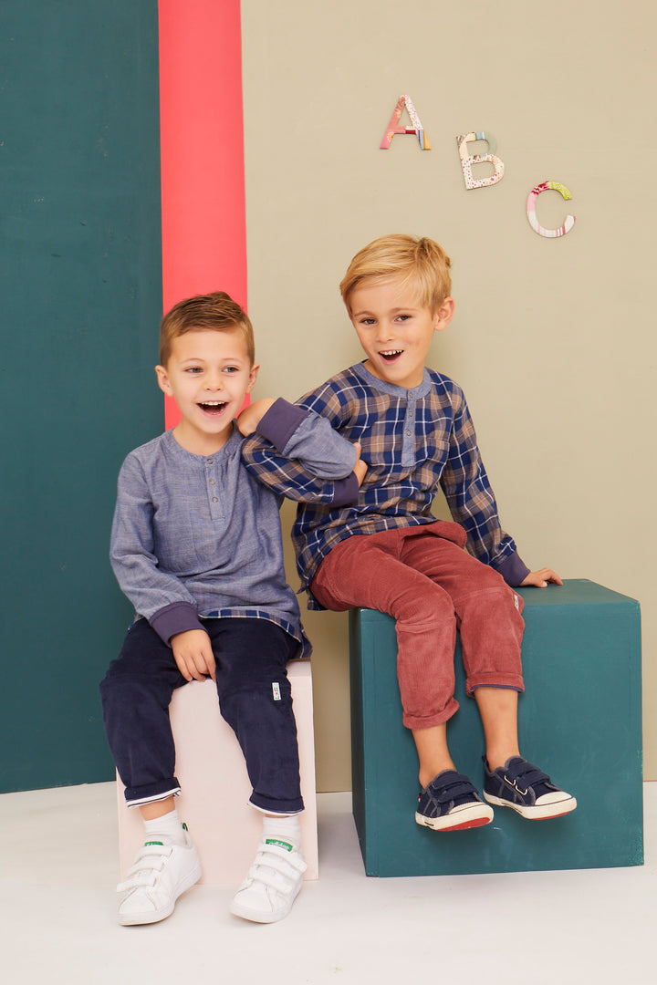 organic cotton REVERSIBLE CHECK SHIRT with jersey cuffs - image 6
