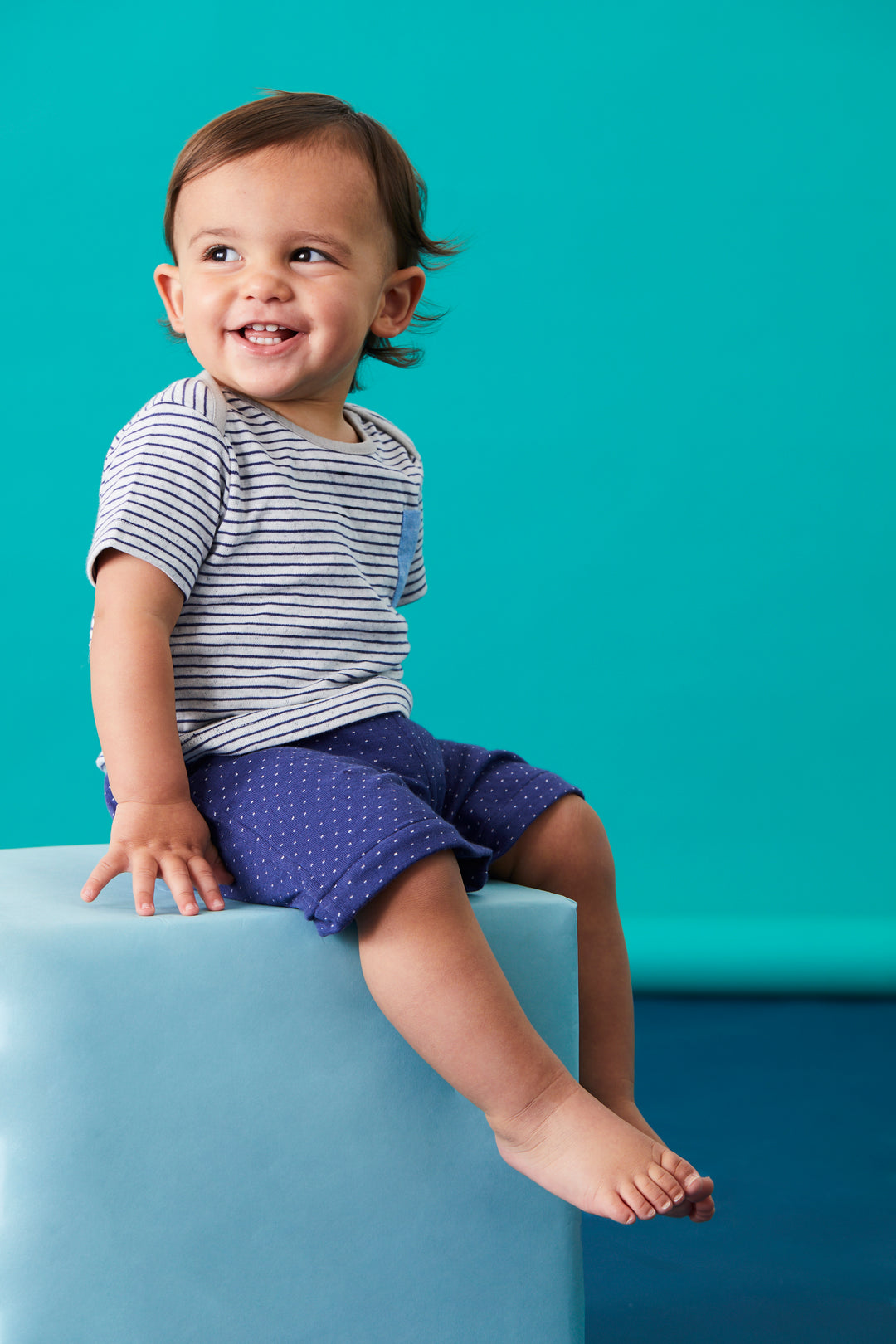 organic cotton Reversible Jersey stripe Short Set - image 6