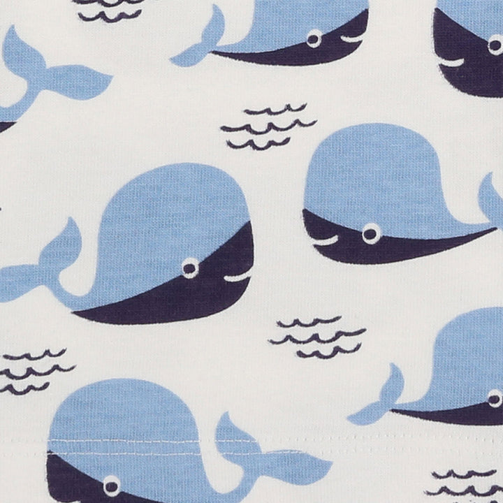 3-Pack Sage, Navy Stripe & Whale Print T-shirts
