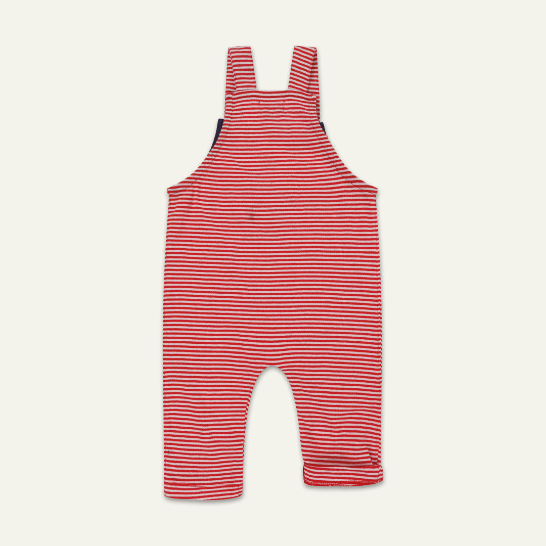 jersey stripe dungaree - red